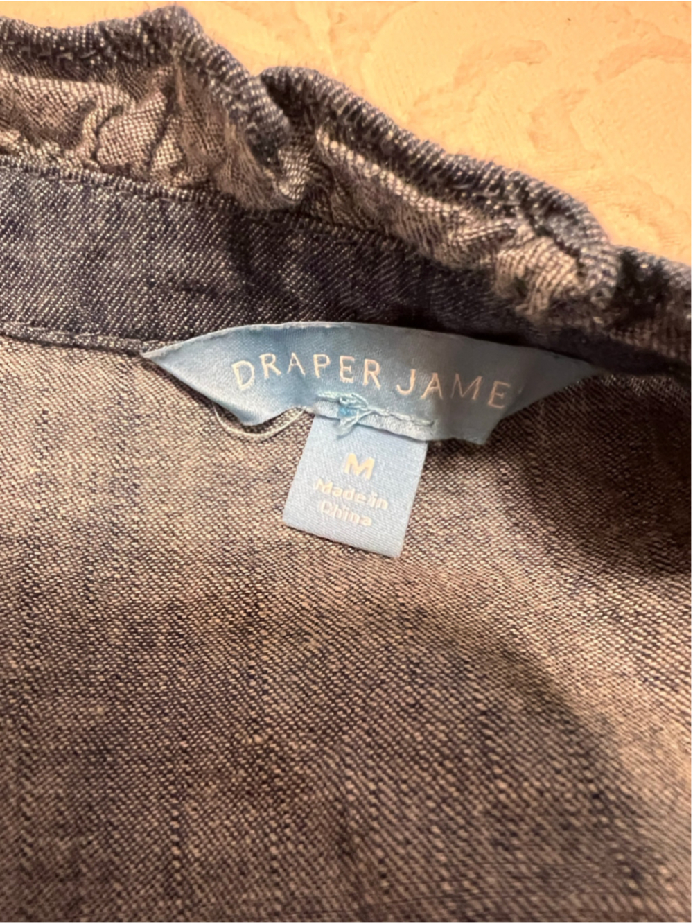 Women's NWT Draper James Chambray Button Down Shirt with Ruffle Detail Medium - Picture 9 of 9